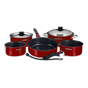 Magma Nestable 10 Piece Induction Non-Stick Enamel Finish Cookware Set - Magma Red product image