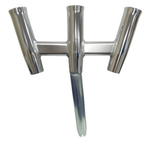 Tigress GS Trident Rod Holder - Bent Butt - Polished Aluminum product image