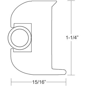 TACO Flex Vinyl Rub Rail Kit - White w/White Insert - 50' product image