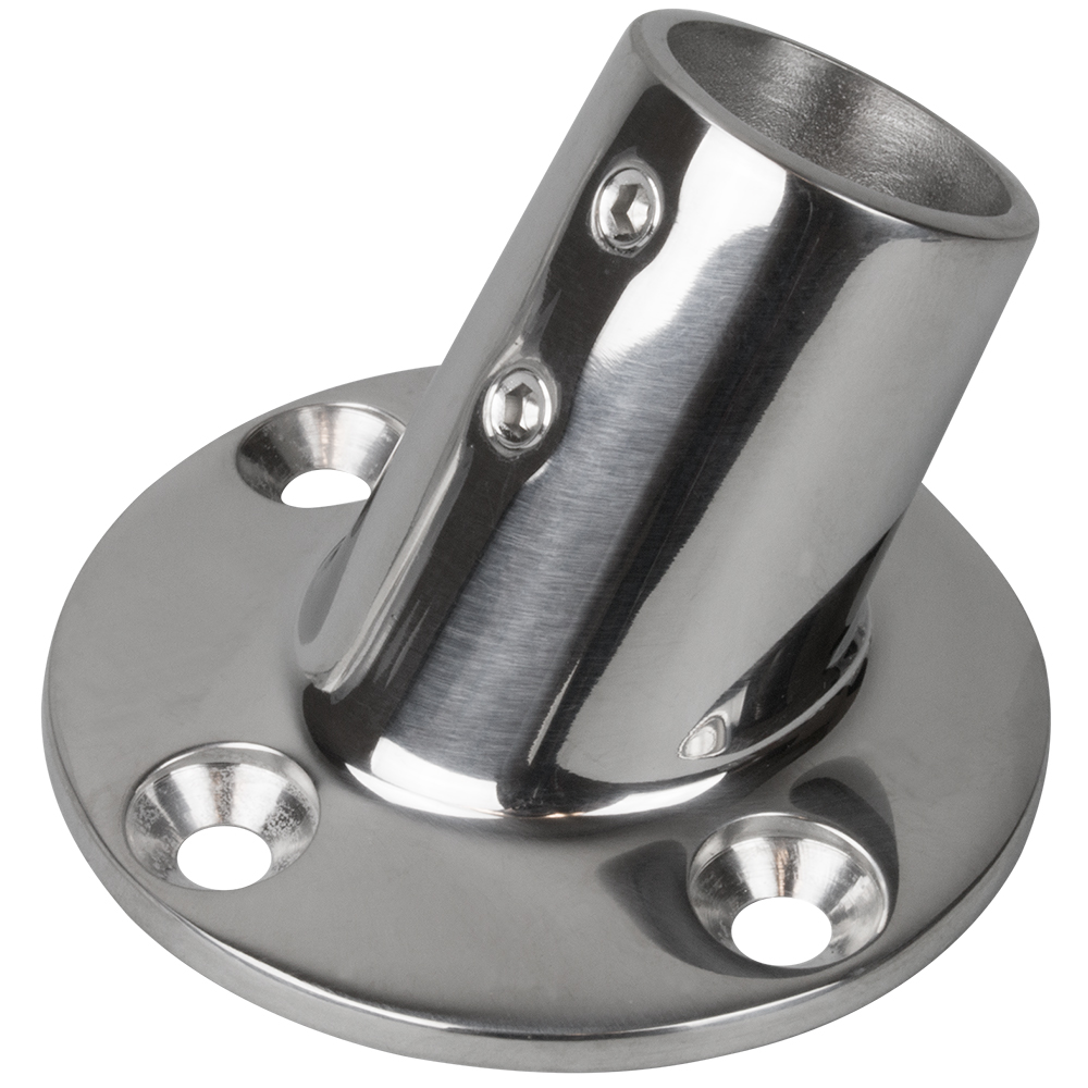 Sea-Dog Rail Base Fitting 2-3/4" Round Base 60° 316 Stainless Steel - 1" OD 1 Sea-Dog Rail Base Fitting 2-3/4" Round Base 60° 316 Stainless Steel - 1" OD product image