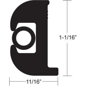 TACO Flex Vinyl Rub Rail Kit - Black w/Black Insert - 50' - 1-1/16" product image