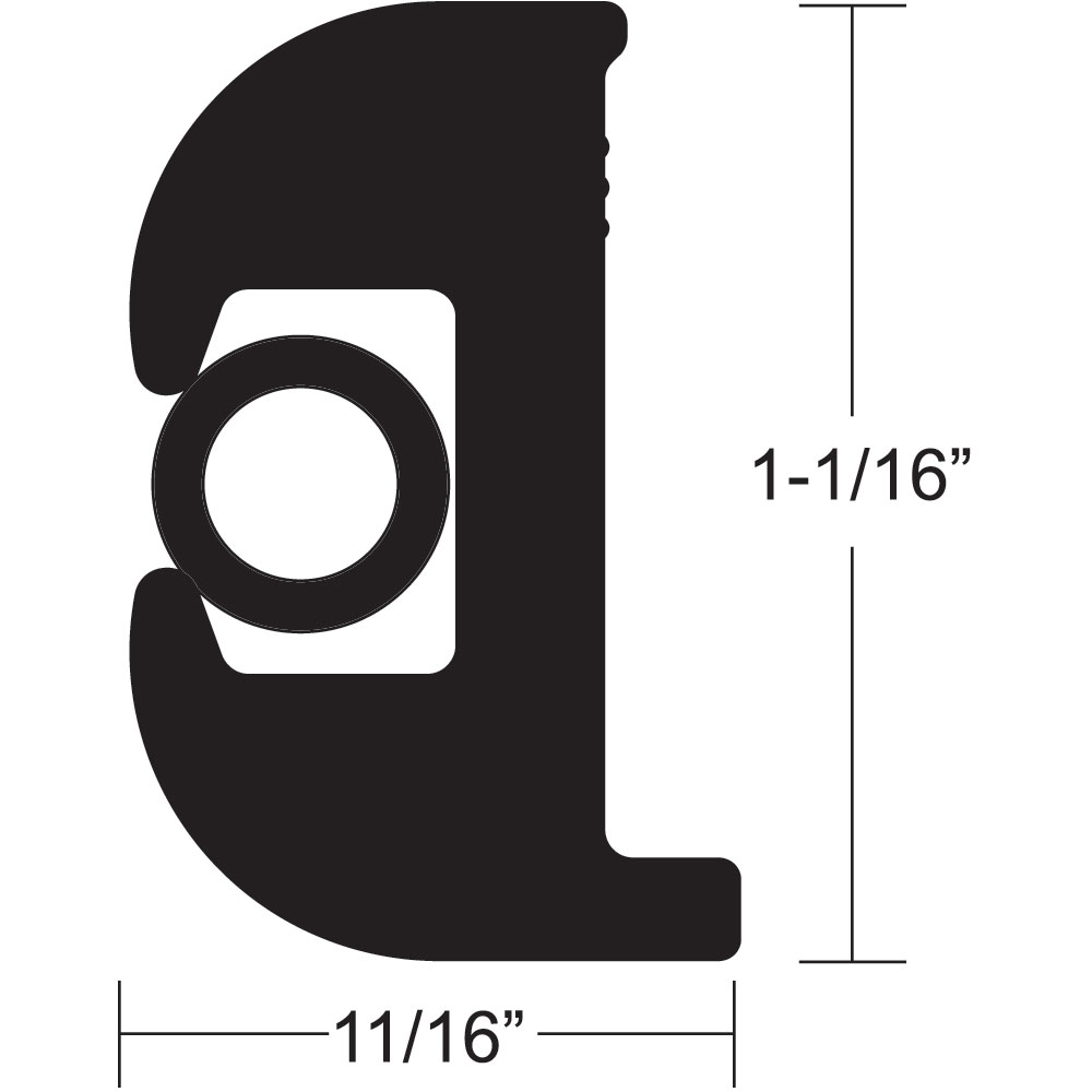 TACO Flex Vinyl Rub Rail Kit - Black w/Black Insert - 50' - 1-1/16" 1 TACO Flex Vinyl Rub Rail Kit - Black w/Black Insert - 50' - 1-1/16" product image