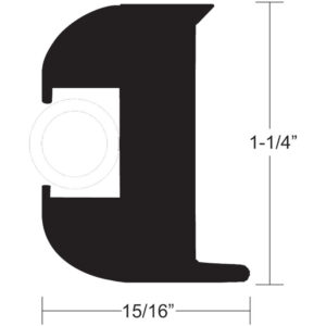 TACO Flex Vinyl Rub Rail Kit - Black w/White Insert - 50' - 1-1/4" x 15/16" product image
