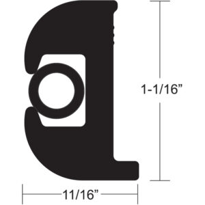 TACO Flex Vinyl Rub Rail Kit - Black w/Black Insert - 70' - 1-1/16" x 11/16" product image