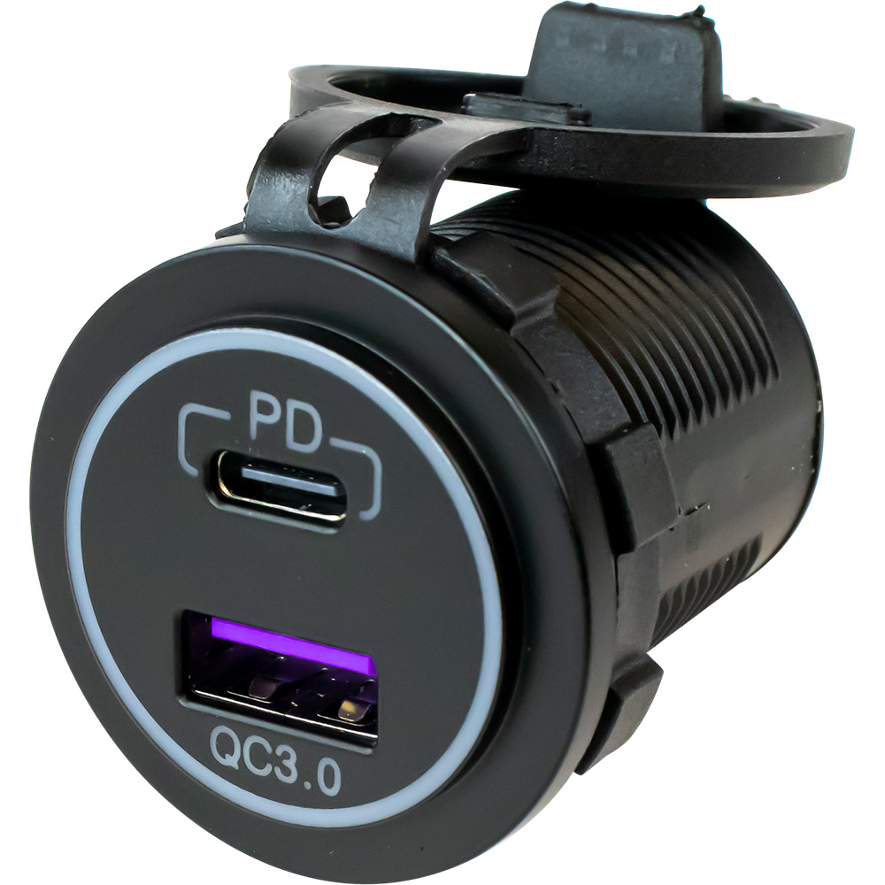 Sea-Dog USB 3.0 & USB-C Power Socket w/Out Light 1 Sea-Dog USB 3.0 & USB-C Power Socket w/Out Light product image