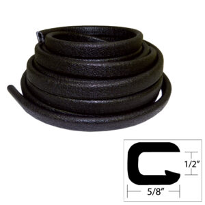 TACO Flexible Vinyl Trim - ½" Opening x ⅝"W x 25'L - Black product image