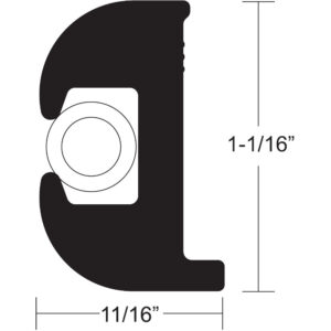 TACO Flex Vinyl Rub Rail Kit - Black w/White Insert - 50' - 1-1/16" x 11/16" product image