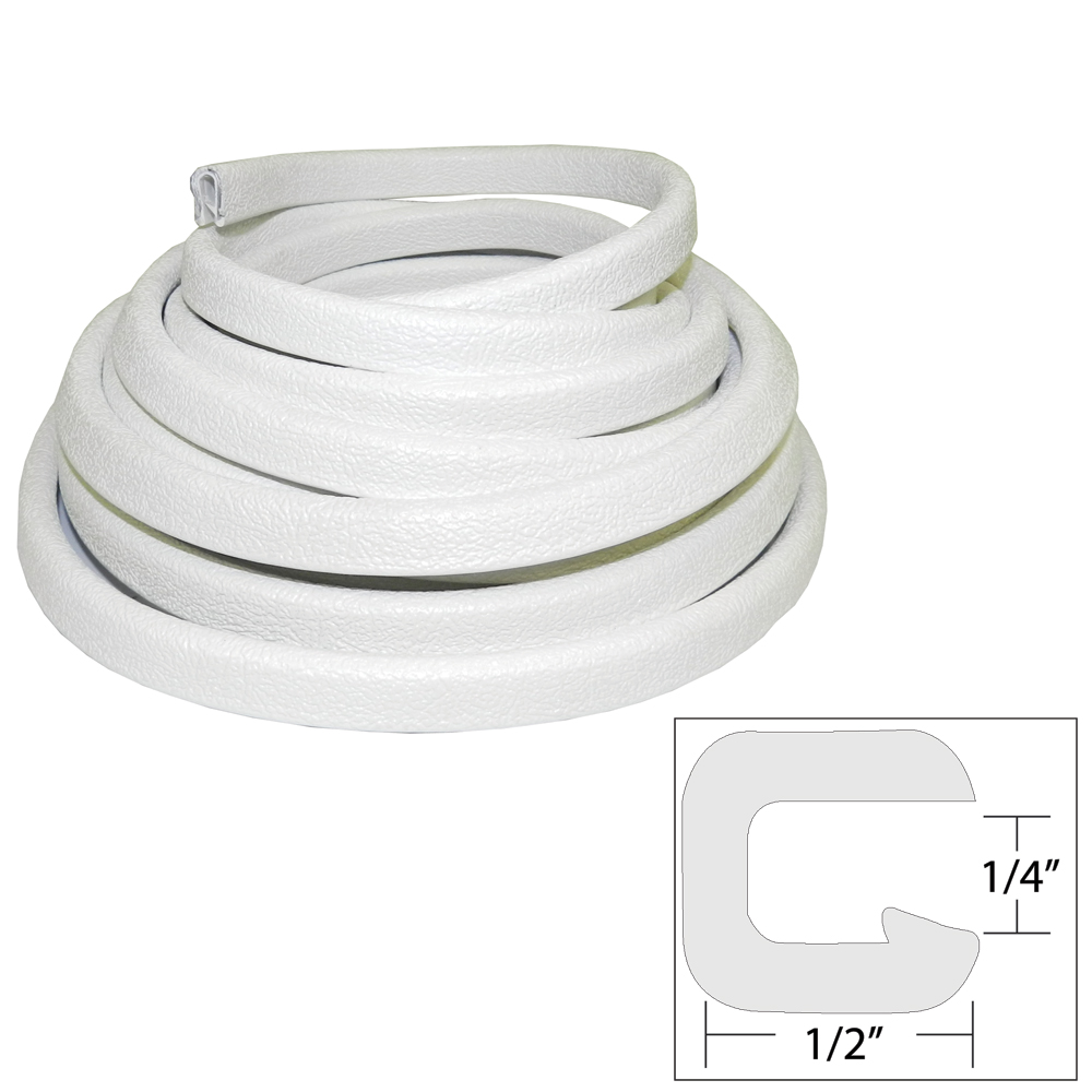 TACO Flexible Vinyl Trim - ¼" Opening x ½"W x 25'L - White 1 TACO Flexible Vinyl Trim - ¼" Opening x ½"W x 25'L - White product image
