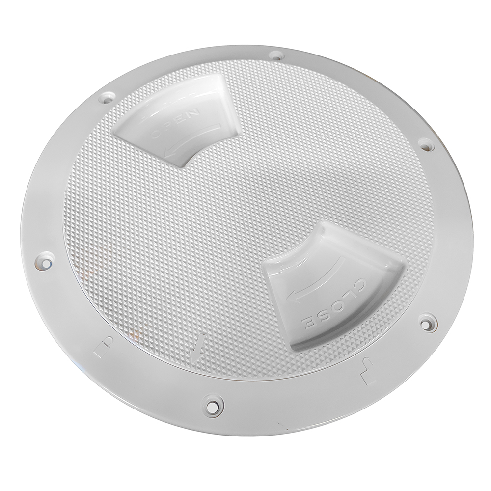 Sea-Dog Textured Quarter Turn Deck Plate - White - 8" 1 Sea-Dog Textured Quarter Turn Deck Plate - White - 8" product image