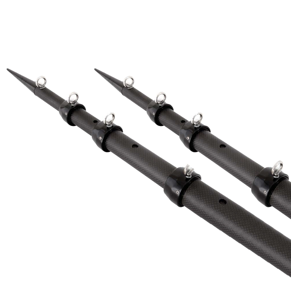 Tigress 15' XD 3K Carbon Fiber Telescoping Outrigger Poles - Matte Black/ Black - Pair 1 Tigress XD 3k Carbon Fiber Telescoping Outrigger Poles - 18 feet - Matte Black/ Black - Pair product image