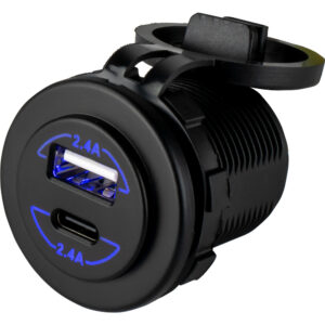 Sea-Dog Round Dual USB & USB-C Power Socket product image
