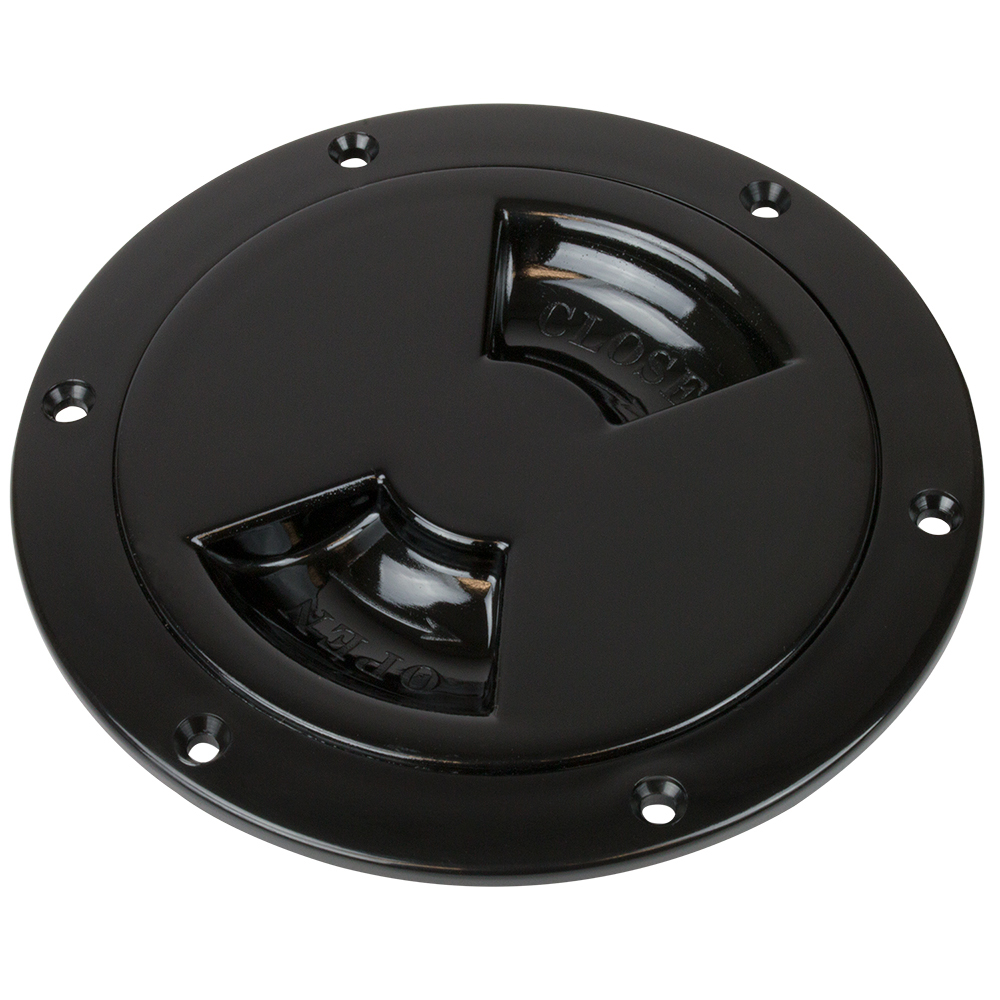 Sea-Dog Quarter-Turn Smooth Deck Plate w/Internal Collar - Black - 4" 1 Sea-Dog Quarter-Turn Smooth Deck Plate w/Internal Collar - Black - 4" product image