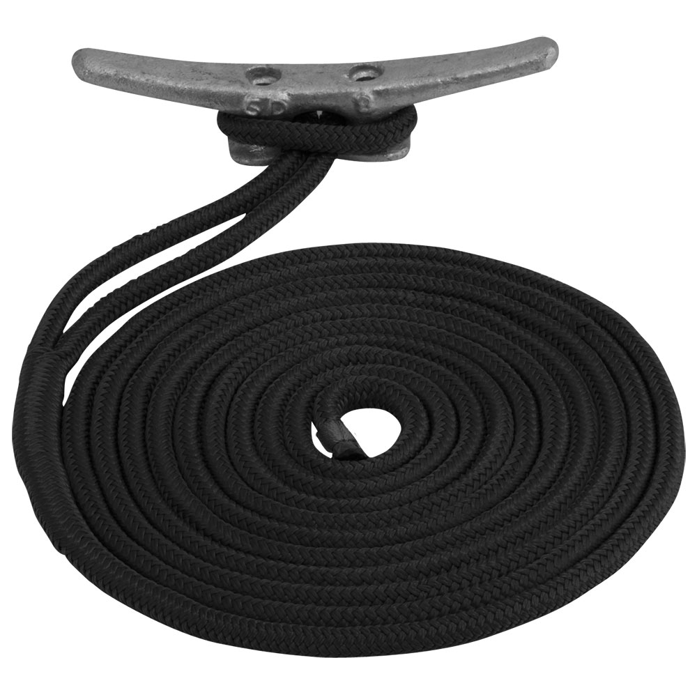 Sea-Dog Double Braided Nylon Dock Line - 5/8" x 30' - Black 1 Sea-Dog Double Braided Nylon Dock Line - 5/8" x 30' - Black product image