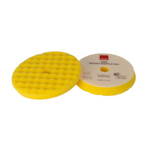 RUPES Velcro Waffle Fine Polishing Pad for Rotary Polishers 180 mm – Yellow