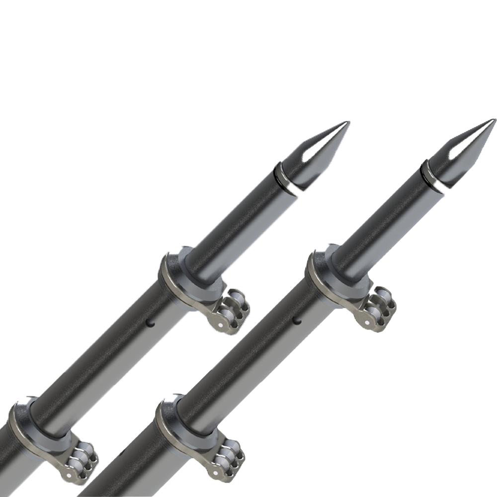 TACO 18' Deluxe Outrigger Poles w/Rollers - Silver/Black 1 TACO 18' Deluxe Outrigger Poles w/Rollers - Silver/Black product image