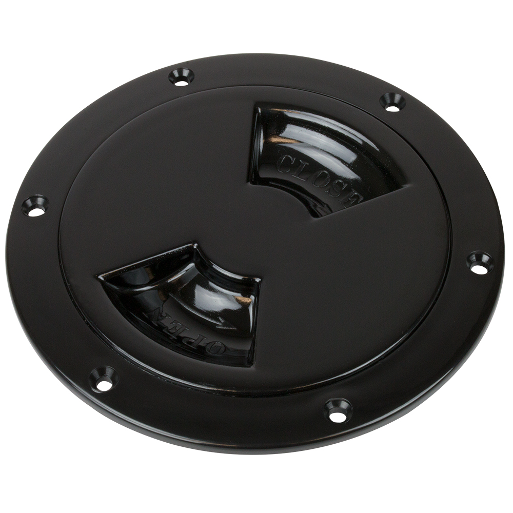 Sea-Dog Smooth Quarter Turn Deck Plate - Black - 4" 1 Sea-Dog Smooth Quarter Turn Deck Plate - Black - 4"