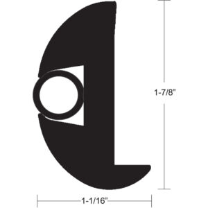 TACO Flex Vinyl Rub Rail Kit - Black w/Black Insert - 50' - 1-7/8" x 1-1/16" product image