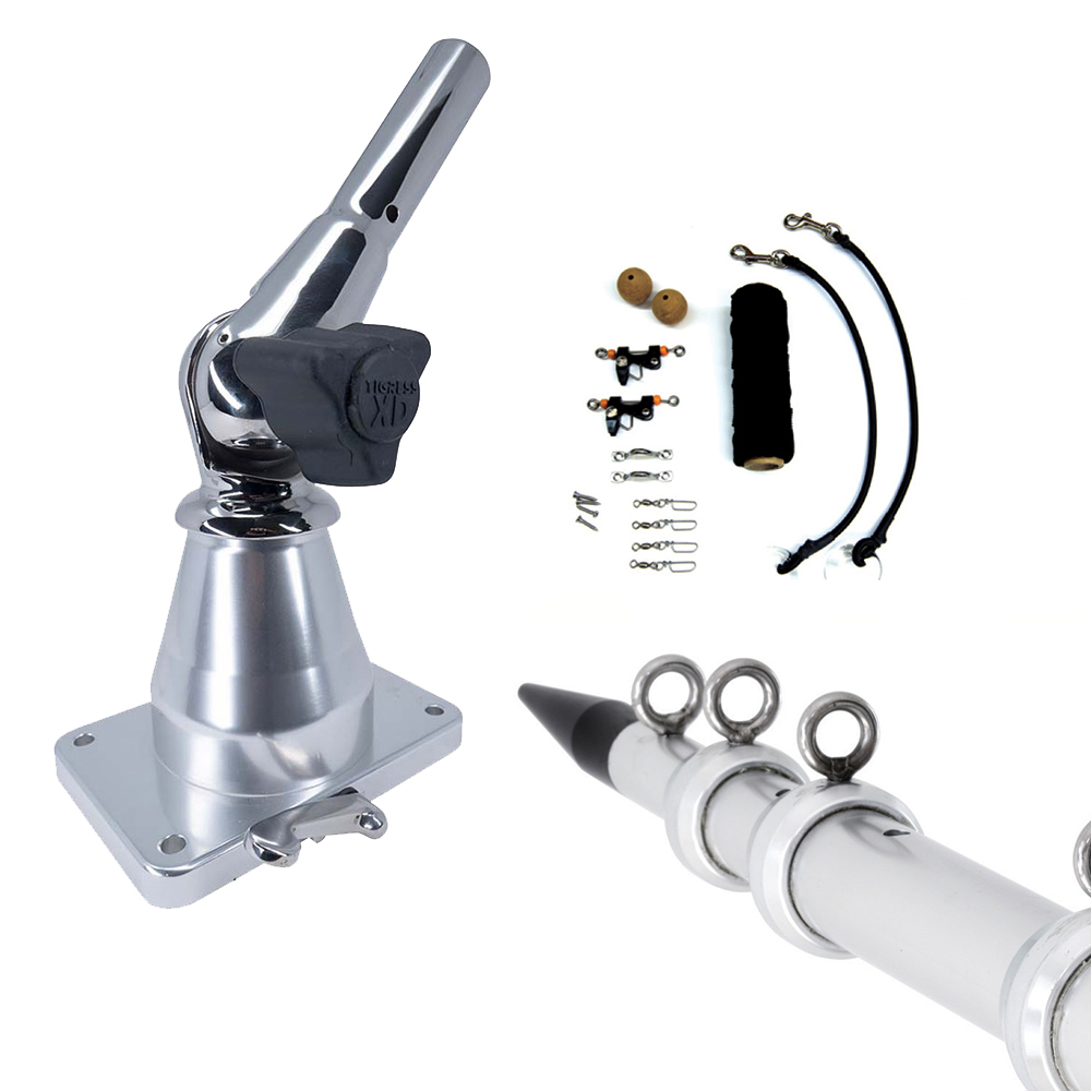 Tigress XD Bay Series Top Mount System - 15' - Aluminum Silver Outriggers Deluxe Rigging Kit 1 Tigress XD Bay Series Top Mount System - 15' - Aluminum Silver Outriggers Deluxe Rigging Kit product image