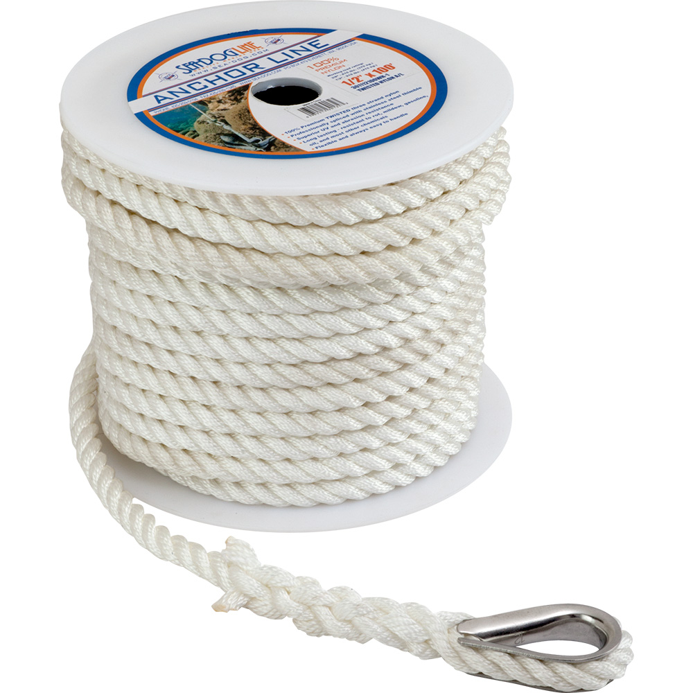 Sea-Dog Twisted Anchor Line 3/8" x 60' - White 1 Sea-Dog Twisted Anchor Line 3/8" x 60' - White product image
