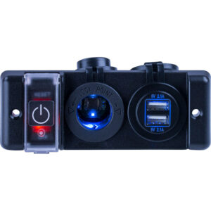 Sea-Dog Double USB & Power Socket Panel w/Breaker Switch product image