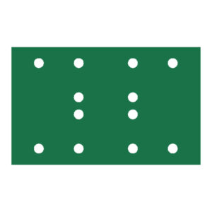 RUPES PROCUT Film Abrasive Sheet 80 mm x 130 mm (3.15" x 5.1") – 12 Holes – P320 Grit — Box of 100 Pieces