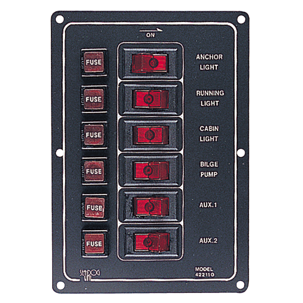Sea-Dog Aluminum Switch Panel Vertical - 6 Switch 1 Sea-Dog Aluminum Switch Panel Vertical - 6 Switch product image