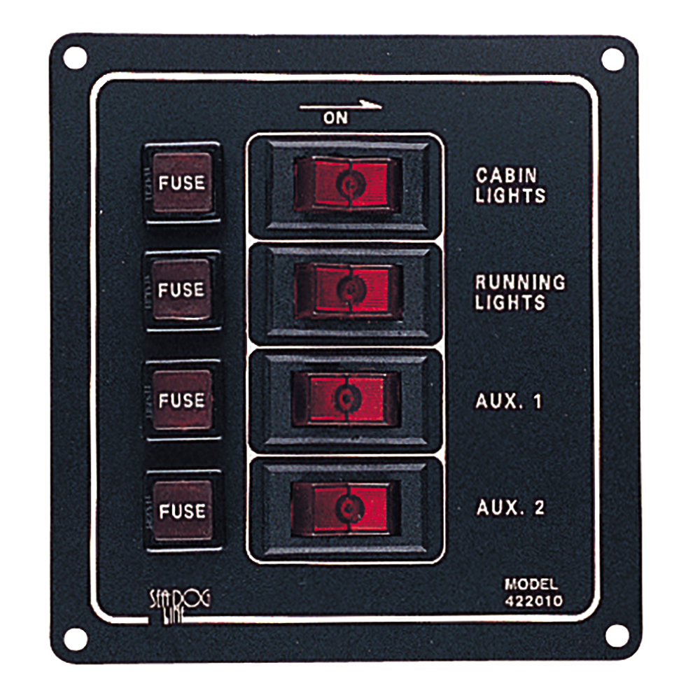 Sea-Dog Aluminum Switch Panel - Vertical - 4 Switch 1 Sea-Dog Aluminum Switch Panel - Vertical - 4 Switch product image