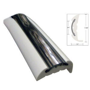 TACO Semi-Rigid Rub Rail Kit - White w/Flex Chrome Insert - 70' product image