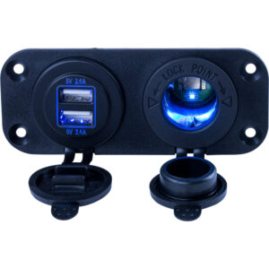 Sea-Dog Double USB & Power Socket Panel product image