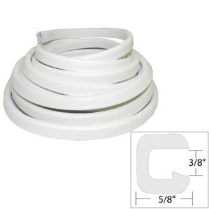 TACO Flexible Vinyl Trim - ⅜" Opening x ⅝"W x 25'L - White product image