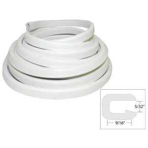 TACO Flexible Vinyl Trim - 5/32" Opening x 9/16"W x 25'L - White product image