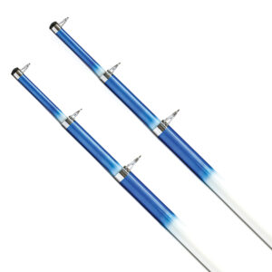 Tigress 15' Telescoping Fiberglass Outrigger Poles - 1-1/8" O.D. - White/Blue - Pair product image