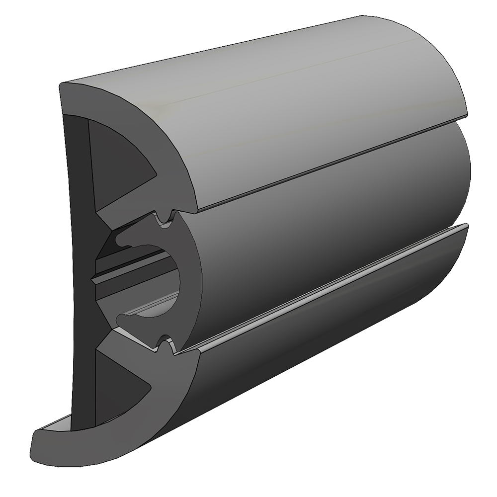 TACO SuproFlex Rub Rail Kit Gray w/Gray Insert - 2"H x 29/32"W x 80'L 1 TACO SuproFlex Rub Rail Kit Gray w/Gray Insert - 2"H x 29/32"W x 80'L product image