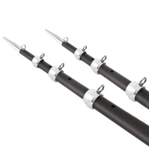 Tigress XD 3k Carbon Fiber Telescoping Outrigger Poles - 18 feet - Matte Black/ Silver - Pair product image