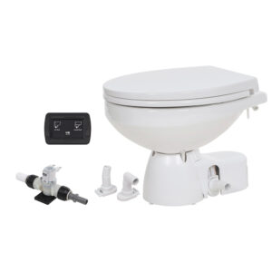 Jabsco Quiet Flush E2 Fresh Water Toilet Regular Bowl - 12V – Soft Close Lid product image