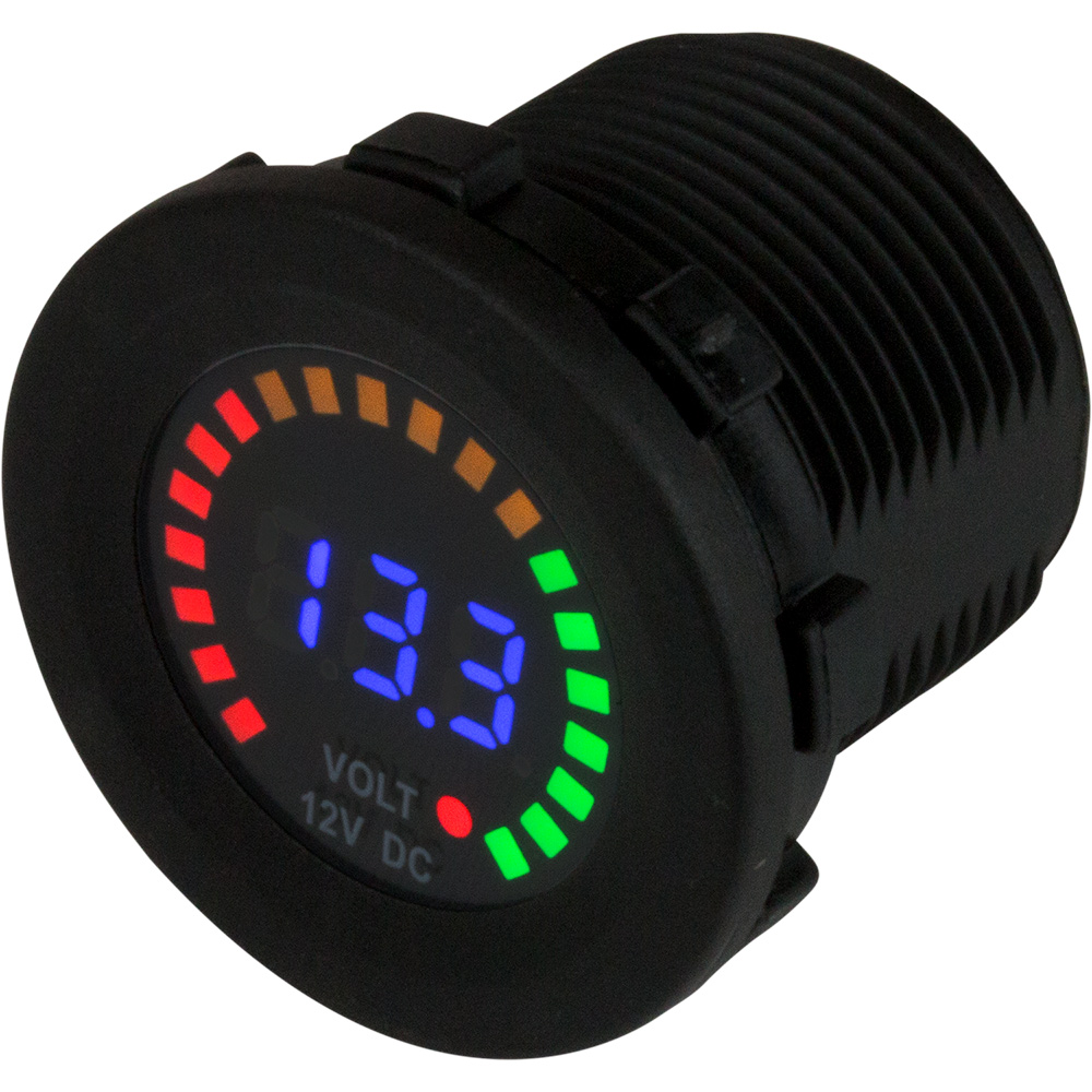Sea-Dog Round Voltage Meter DC - 5V-15V w/Rainbow Dial 1 Sea-Dog Round Voltage Meter DC - 5V-15V w/Rainbow Dial product image