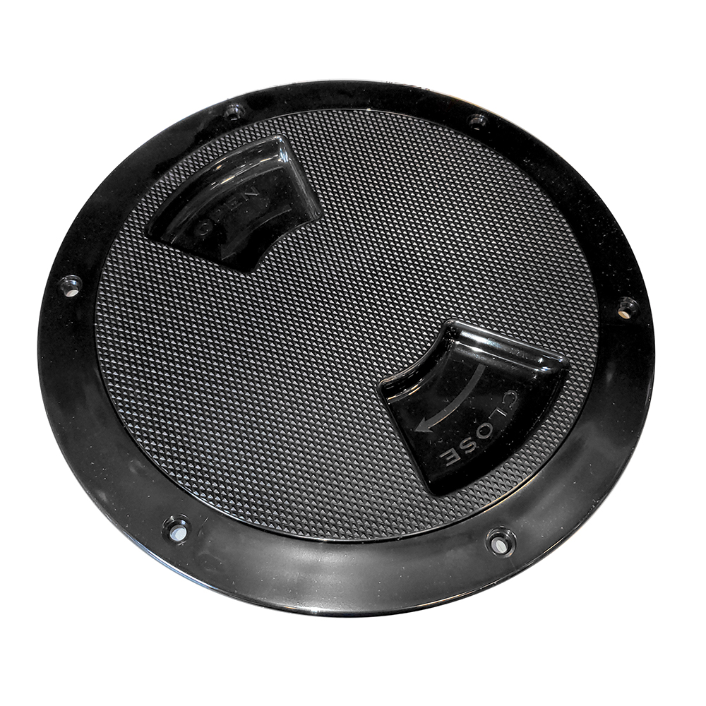 Sea-Dog Textured Quarter Turn Deck Plate - Black - 6" 1 Sea-Dog Textured Quarter Turn Deck Plate - Black - 6" product image