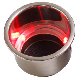 Sea-Dog LED Flush Mount Combo Drink Holder w/Drain Fitting - Red LED product image