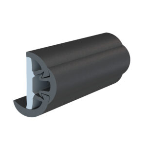 TACO SuproFlex Rub Rail Kit w/Flex Vinyl Overlay Insert - 1-5/8"H x 7/8"W x 60'L - Black w/Black Insert product image