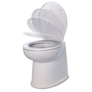 Jabsco 17" Deluxe Flush Raw Water Electric Toilet w/Soft Close Lid - 12V product image