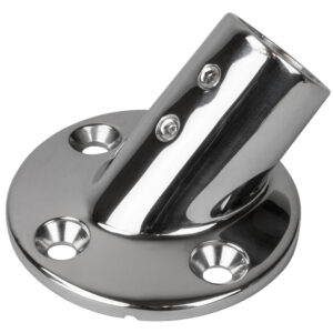 Sea-Dog Rail Base Fitting 2-3/4" Round Base 45° 316 Stainless Steel - 1" OD product image