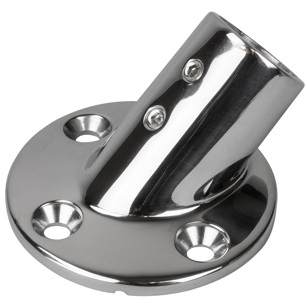 Sea-Dog Rail Base Fitting 2-3/4" Round Base 45° 316 Stainless Steel - 1" OD 1 Sea-Dog Rail Base Fitting 2-3/4" Round Base 45° 316 Stainless Steel - 1" OD product image