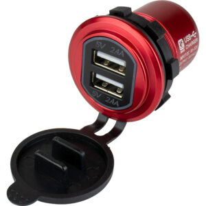 Sea-Dog Round Red Dual USB Charger w/1 Quick Charge Port + product image