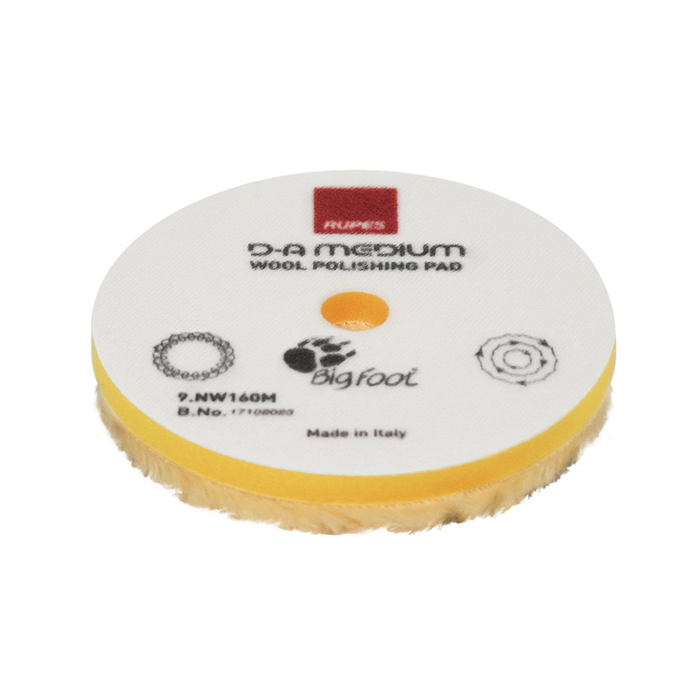 RUPES D-A Medium Wool Polishing Pad 80 mm – Yellow 1 RUPES D-A Medium Wool Polishing Pad 160 mm – Yellow