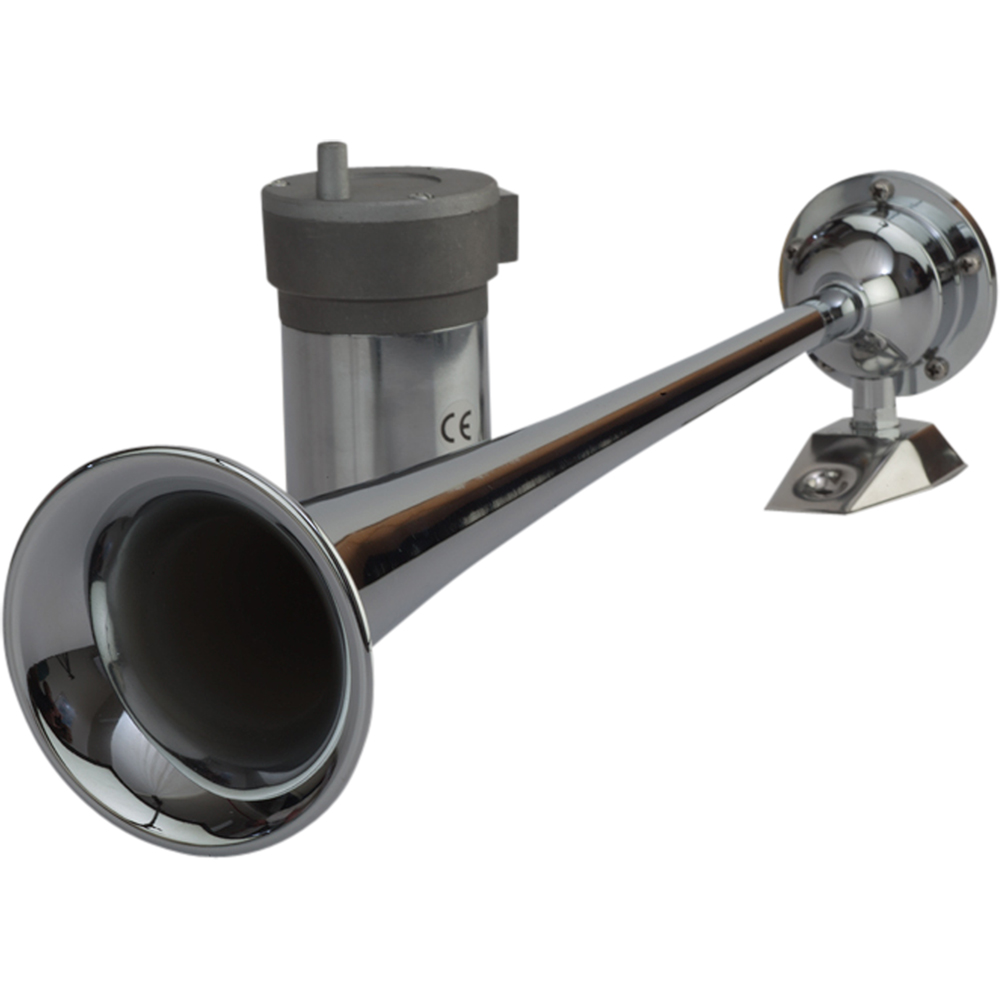 Sea-Dog Chrome Plated Trumpet Airhorn Long Single w/Compressor 1 Sea-Dog Chrome Plated Trumpet Airhorn Long Single w/Compressor product image