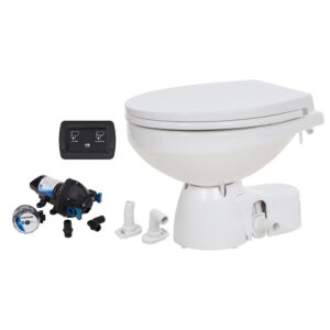 Jabsco Quiet Flush E2 Raw Water Toilet Regular Bowl - 12V – Soft Close Lid product image
