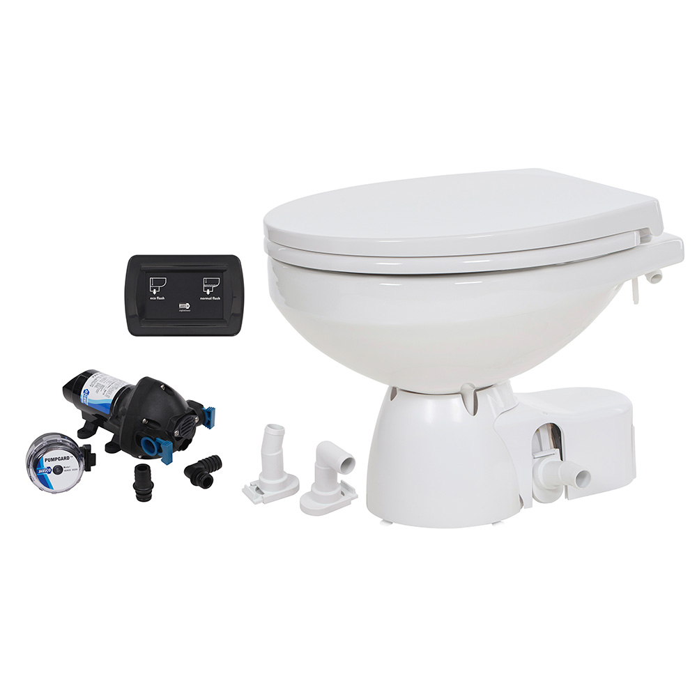 Jabsco Quiet Flush E2 Raw Water Toilet Regular Bowl - 12V – Soft Close Lid 1 Jabsco Quiet Flush E2 Raw Water Toilet Regular Bowl - 12V – Soft Close Lid product image