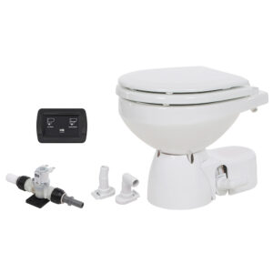 Jabsco Quiet Flush E2 Fresh Water Toilet Compact Bowl - 12V - Soft Close Lid product image
