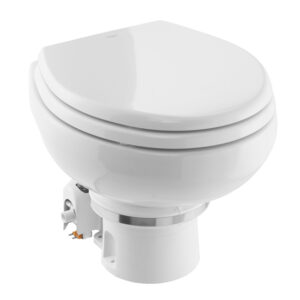 Dometic™ MasterFlush MF 7120 - White - Electric Macerating Toilet w/Orbit Base & Slow Close Seat - Freshwater - 12V product image