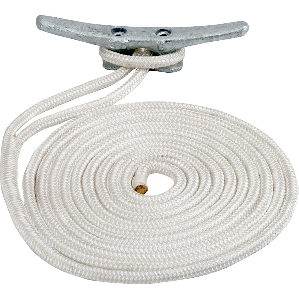 Sea-Dog Double Braided Nylon Dock Line - 1/2" x 15' - White 1 Sea-Dog Double Braided Nylon Dock Line - 1/2" x 15' - White product image